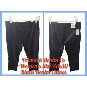 Primark Denim Co. Men's 38x30 Black Flat Front Chino Pants